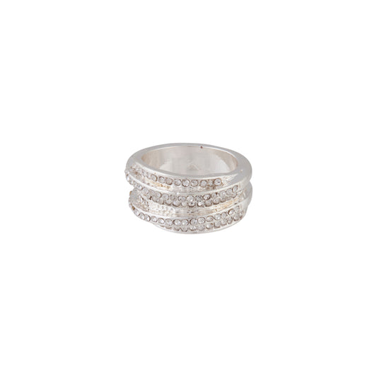 SILVER BAND WITH ZIG ZAG DIAMANTE EMBELLISHMENT