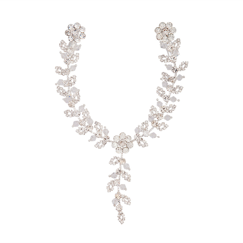 CRYSTAL FLOWER VINE DRAPE CLIP