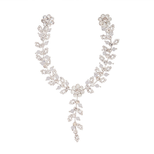 CRYSTAL FLOWER VINE DRAPE CLIP