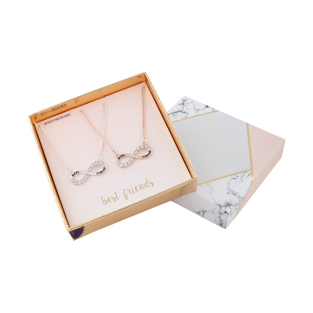 MIXED METAL INFINITY CHARM FRIENDSHIP NECKLACE SET
