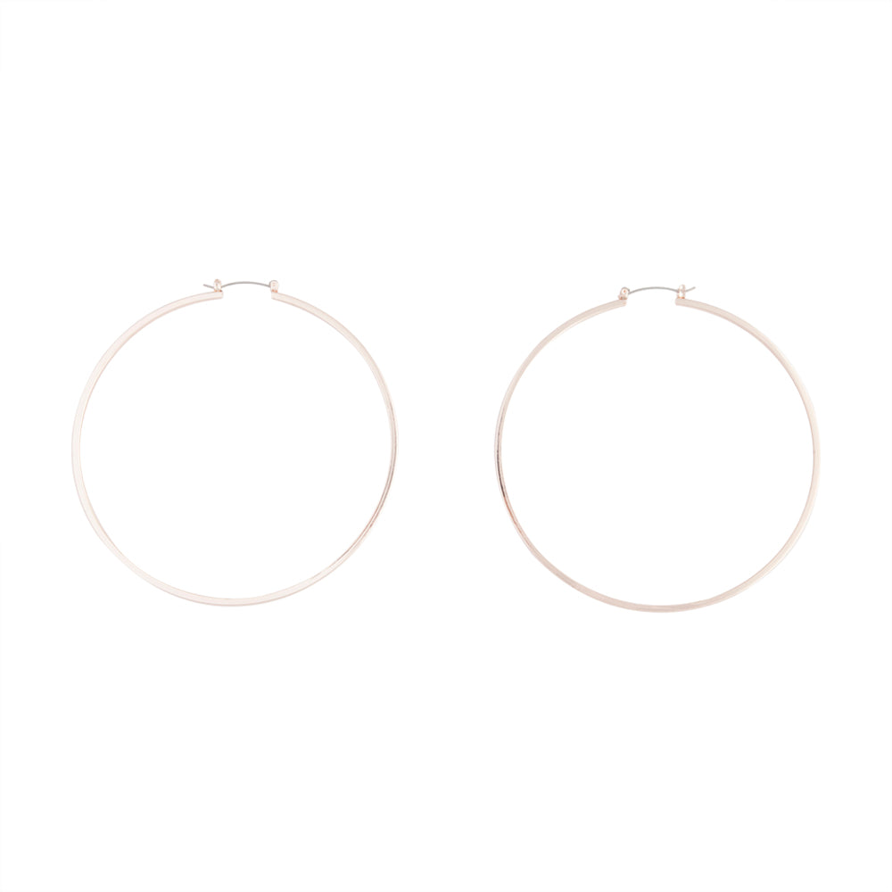 ROSE GOLD SQUARE EDGED 9CM HOOP