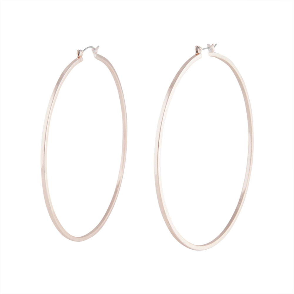 ROSE GOLD SQUARE EDGED 9CM HOOP