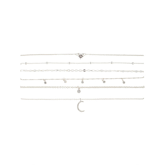 SILVER CELESTIAL FINE CHOKER 6PACK