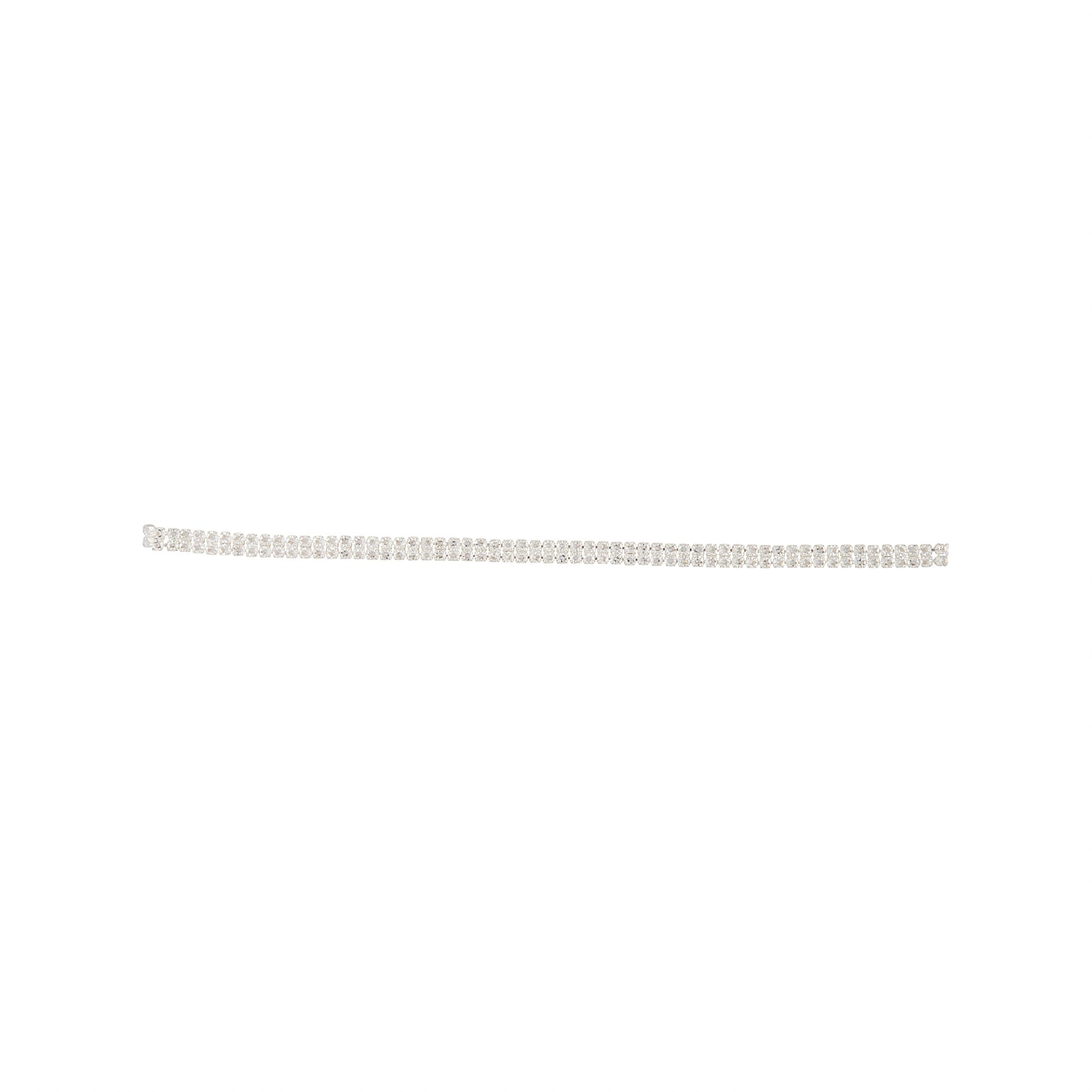 SILVER FINE DOUBLE STRAND DIAMANTE CHOKER