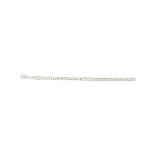 SILVER FINE DOUBLE STRAND DIAMANTE CHOKER