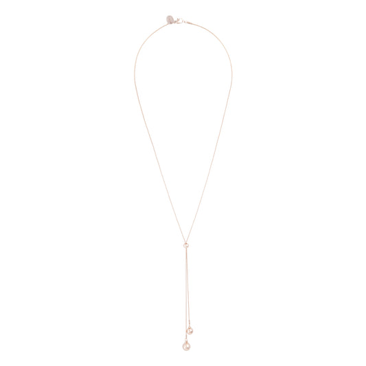 ROSEGOLD POLISHED BALL Y-NECK LARIAT