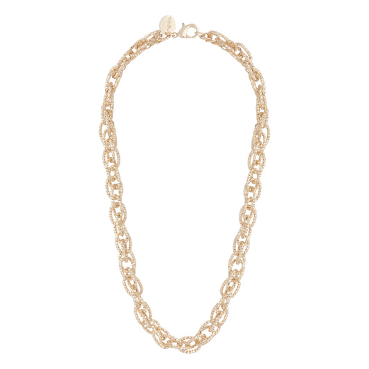 TWISTED DIACUT CHAIN NECKLACE IN GOLD