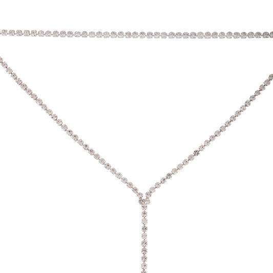 SILVER DIAMANTE Y NECK CROSS OVER CHOKER