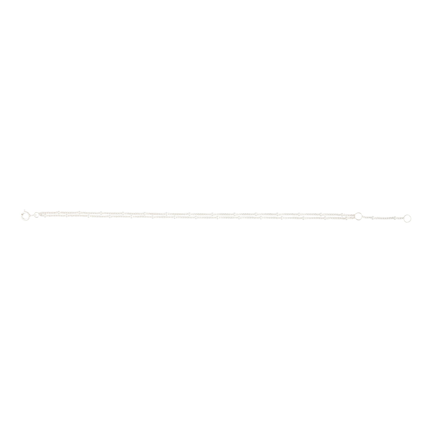 STERLING SILVER DOUBLE STRAND FINE STATION BRACELET