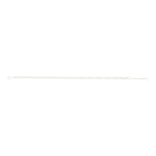 STERLING SILVER DOUBLE STRAND FINE STATION BRACELET