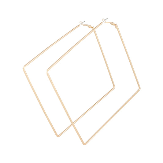 LARGE GOLD SQUARE HOOP EARRING