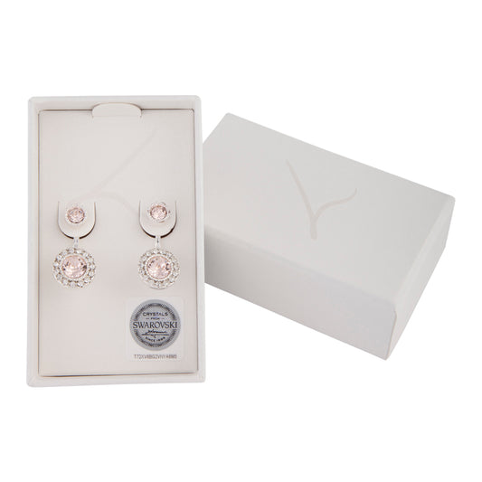 PEACH CIRCLED SWAROVSKI JACKET EARRING