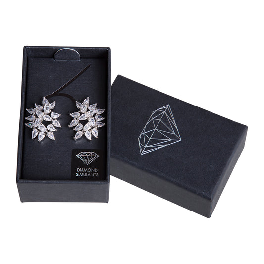 STATEMENT NAVETTE CRYSTAL CLUSTER STUD