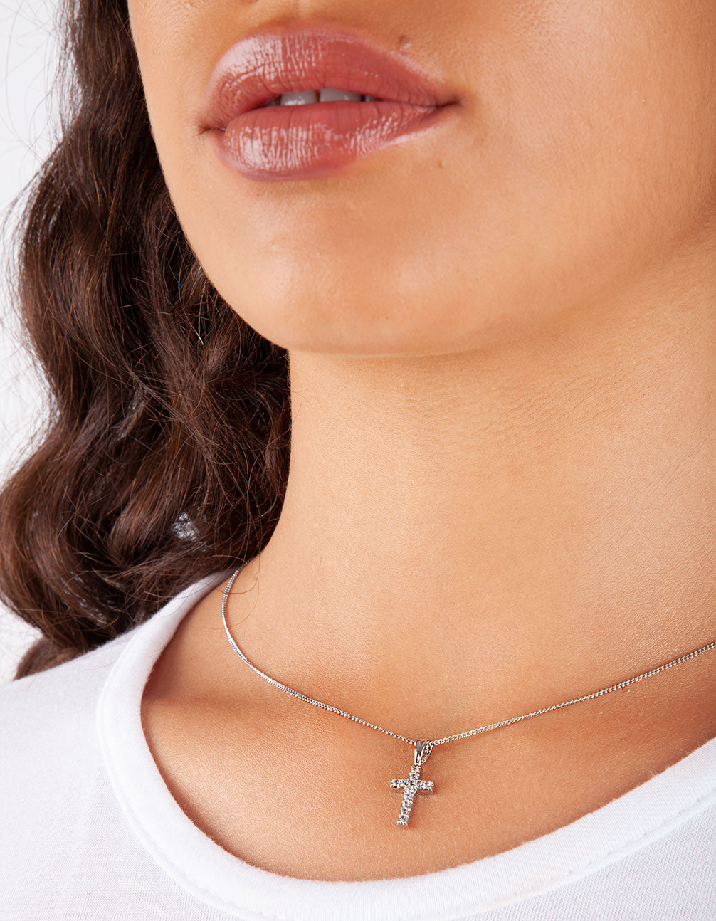 CRYSTAL CROSS NECKLACE
