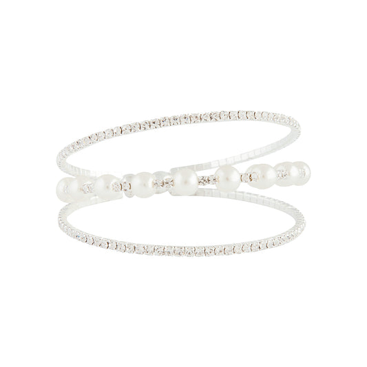 D&P SS PEARL DIA CUPCHN CUFF