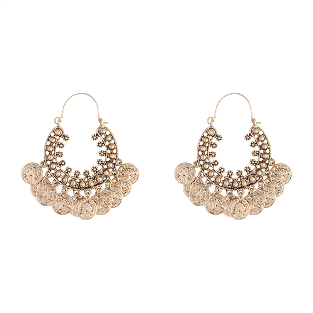 TRWR AG ETHNIC COIN HOOP ER