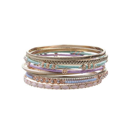 MIXED PASTEL FINE BANGLE PACK