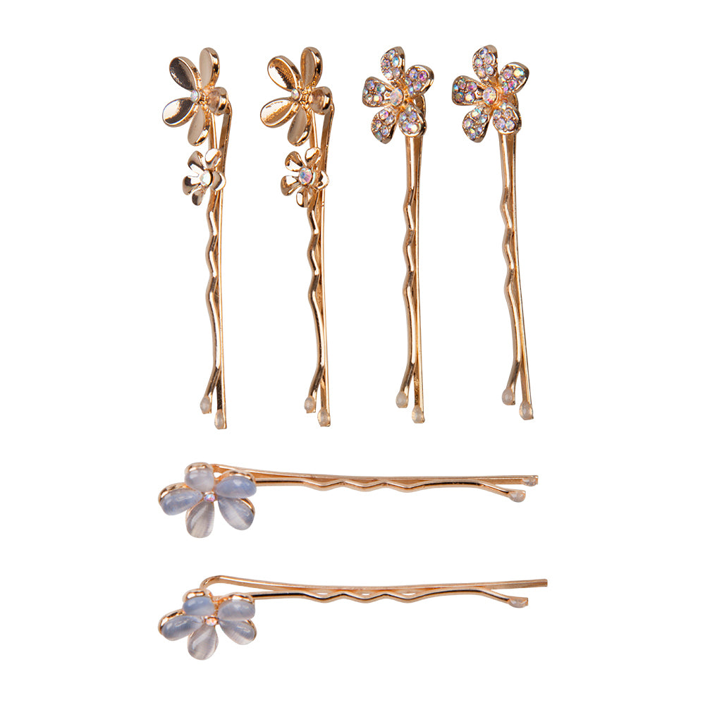 JEWELLED MIXED PASTEL FLOWER CLIP PACK