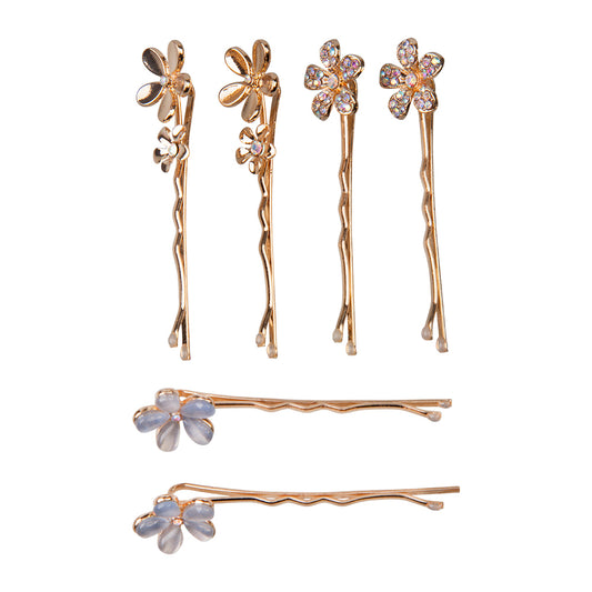 JEWELLED MIXED PASTEL FLOWER CLIP PACK