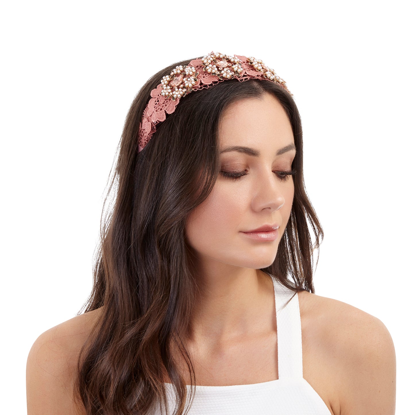 OCHR FB BLSH LACE FLWR BEAD HB