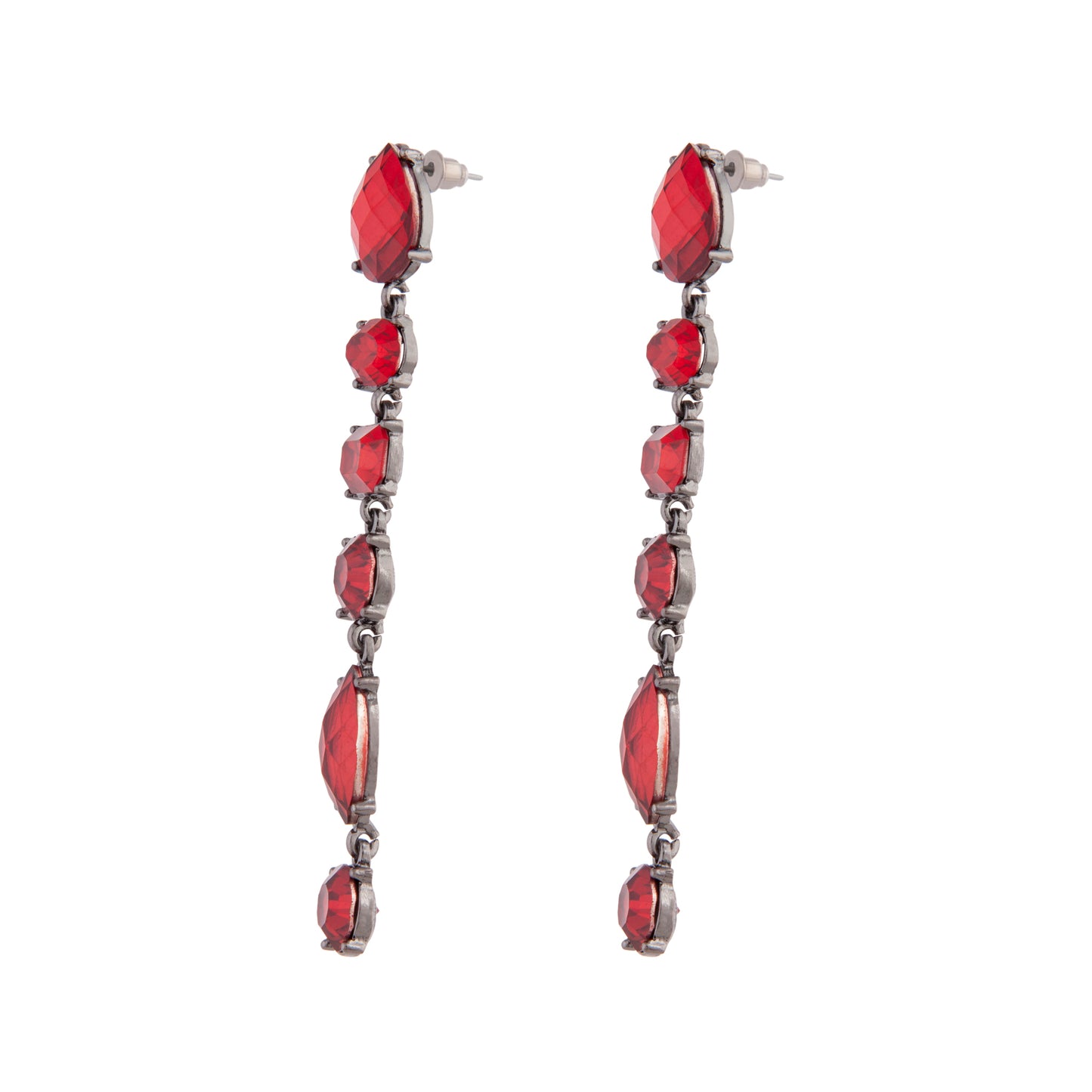 RED  GM 6 MIXED STONE DROP ER