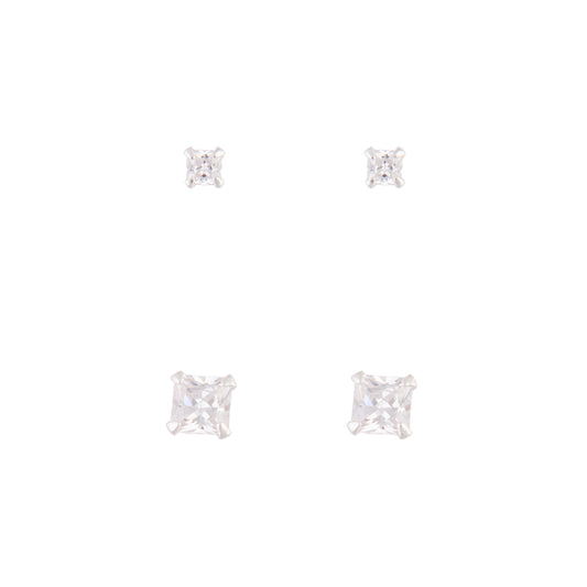 MENS ST CZ STUD 2PK ER