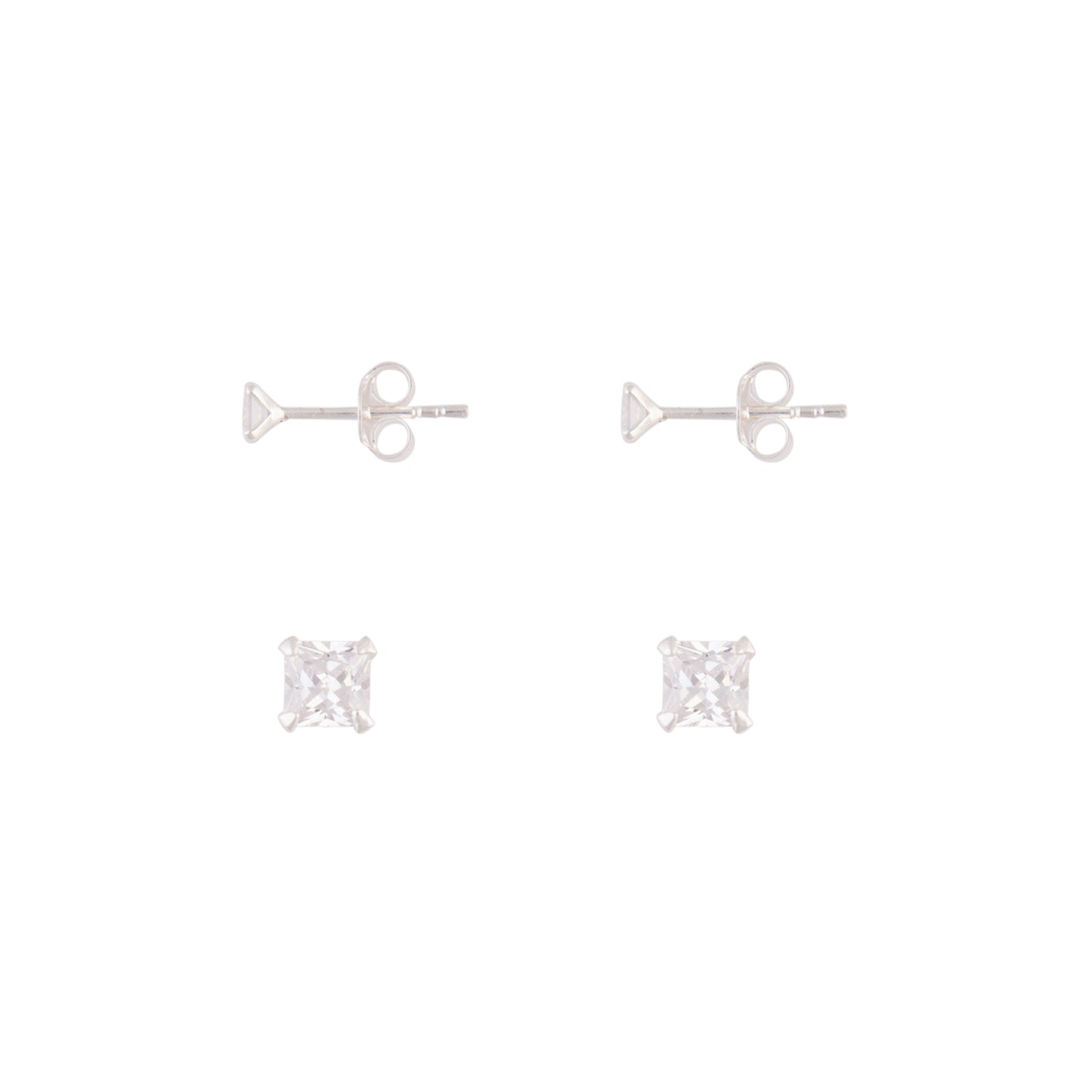 MENS ST CZ STUD 2PK ER