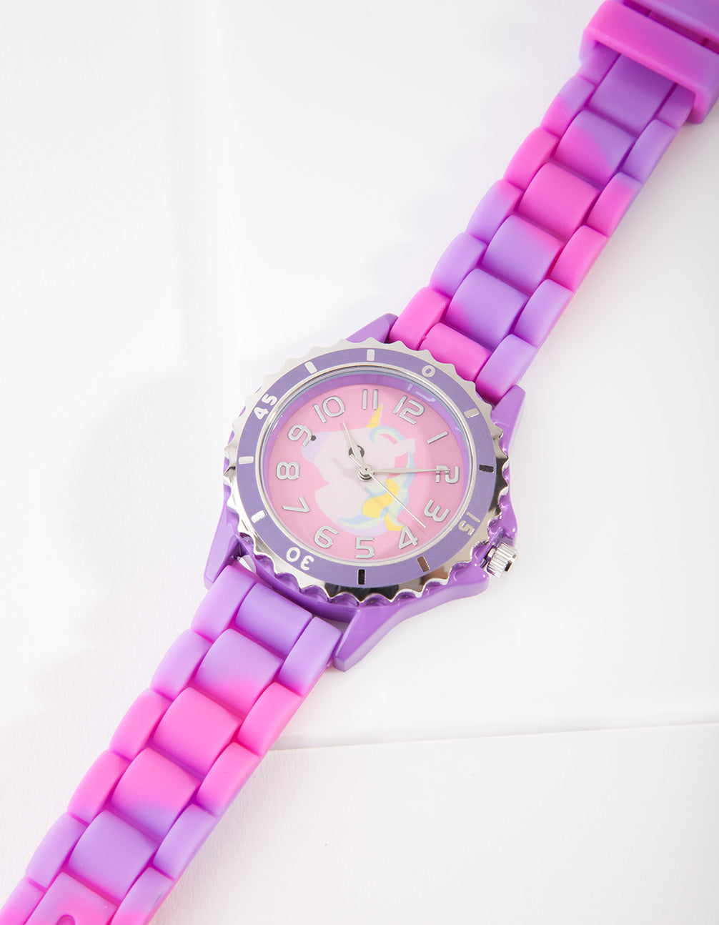 KIDS SIL LNK UNICORN PNK @WTCH