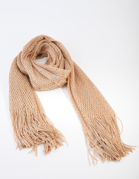 SCFS FB GLD LG DRAPE SCARF NL}