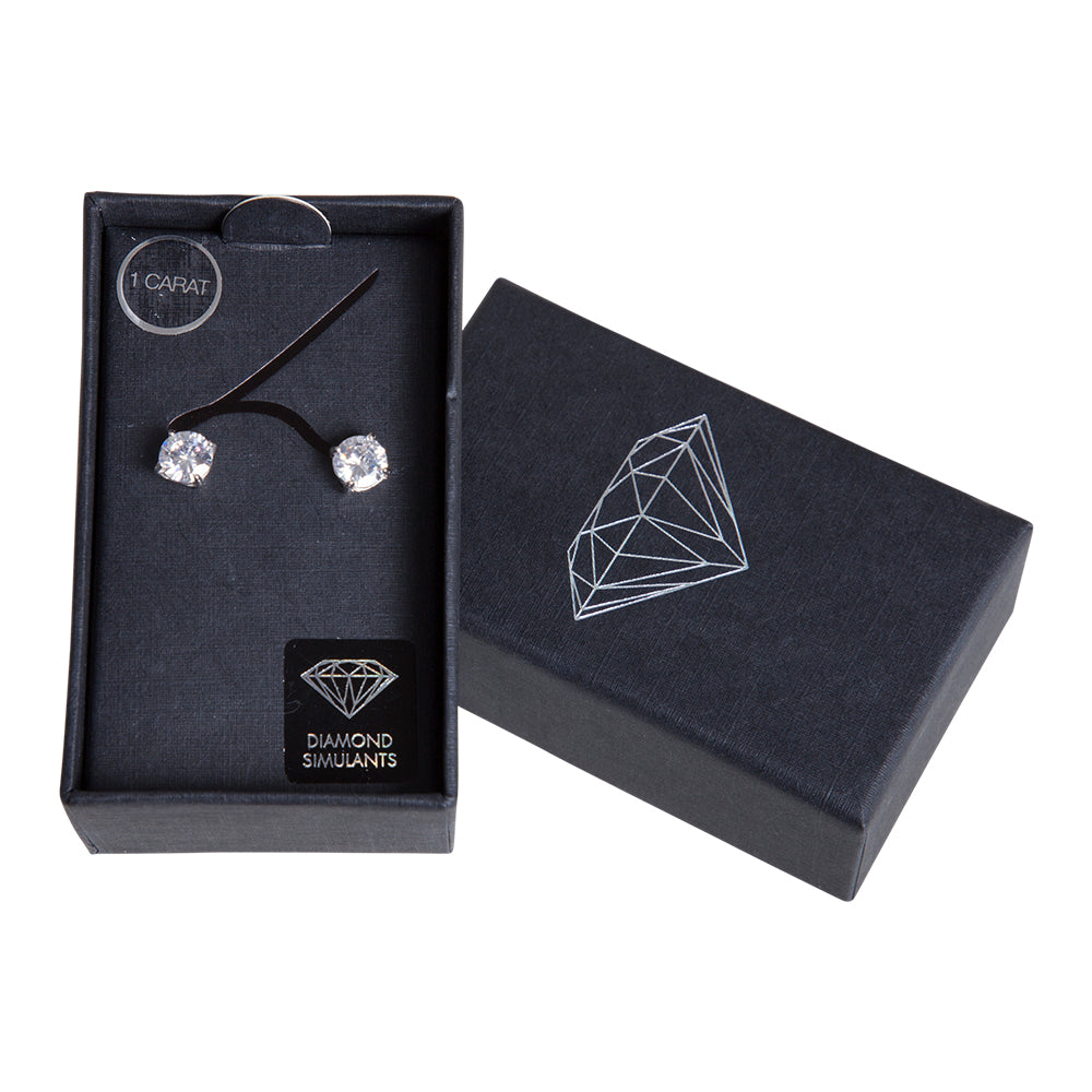 1CT ROUND CRYSTAL STUD