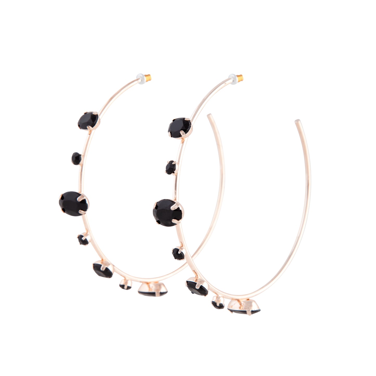 BLGO  RG STONE SET LRG HOOP ER