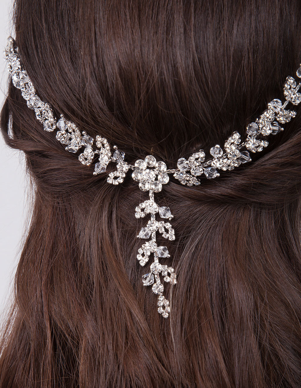 CRYSTAL FLOWER VINE DRAPE CLIP