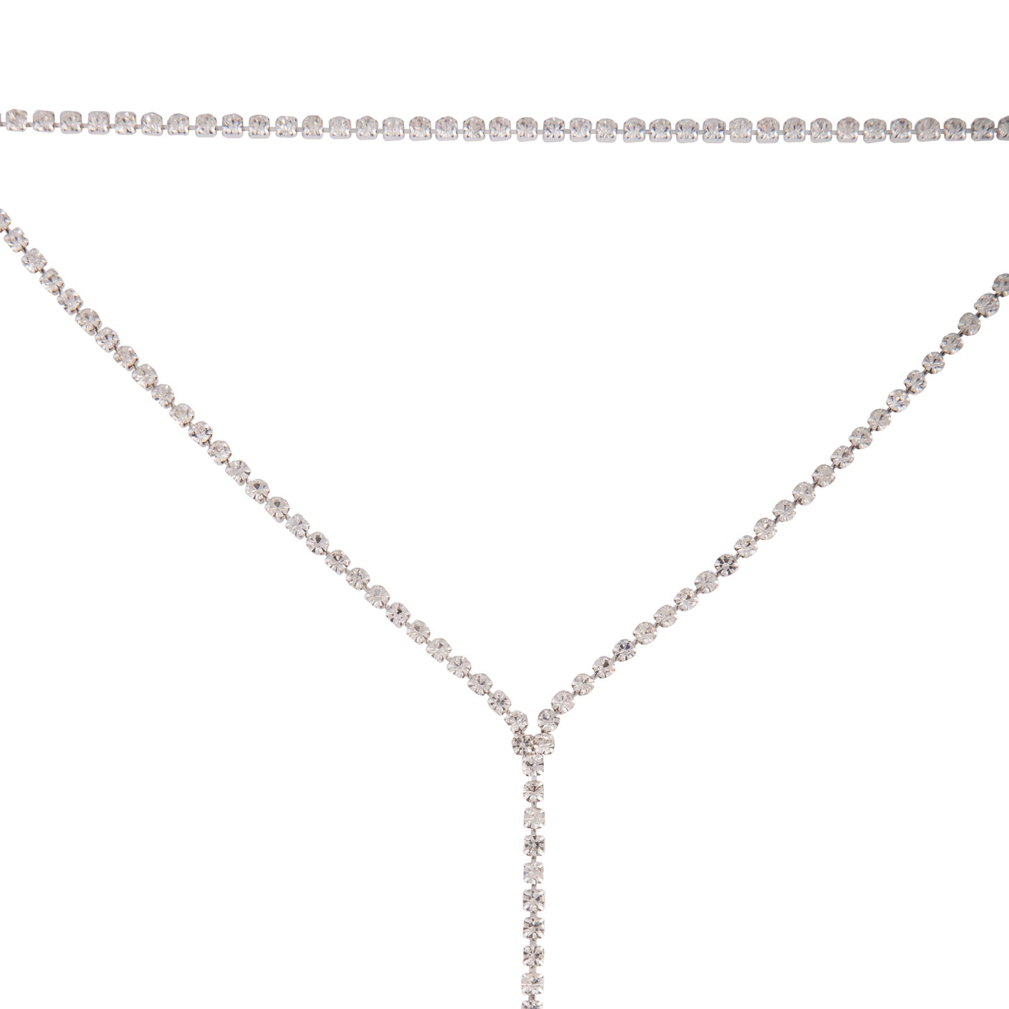 SILVER DIAMANTE Y NECK CROSS OVER CHOKER