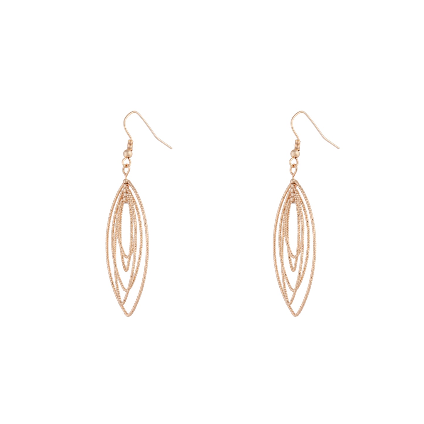 DIACUT LAYERED LEAF DROP EARRING