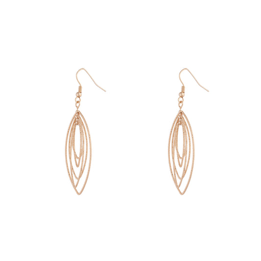 DIACUT LAYERED LEAF DROP EARRING
