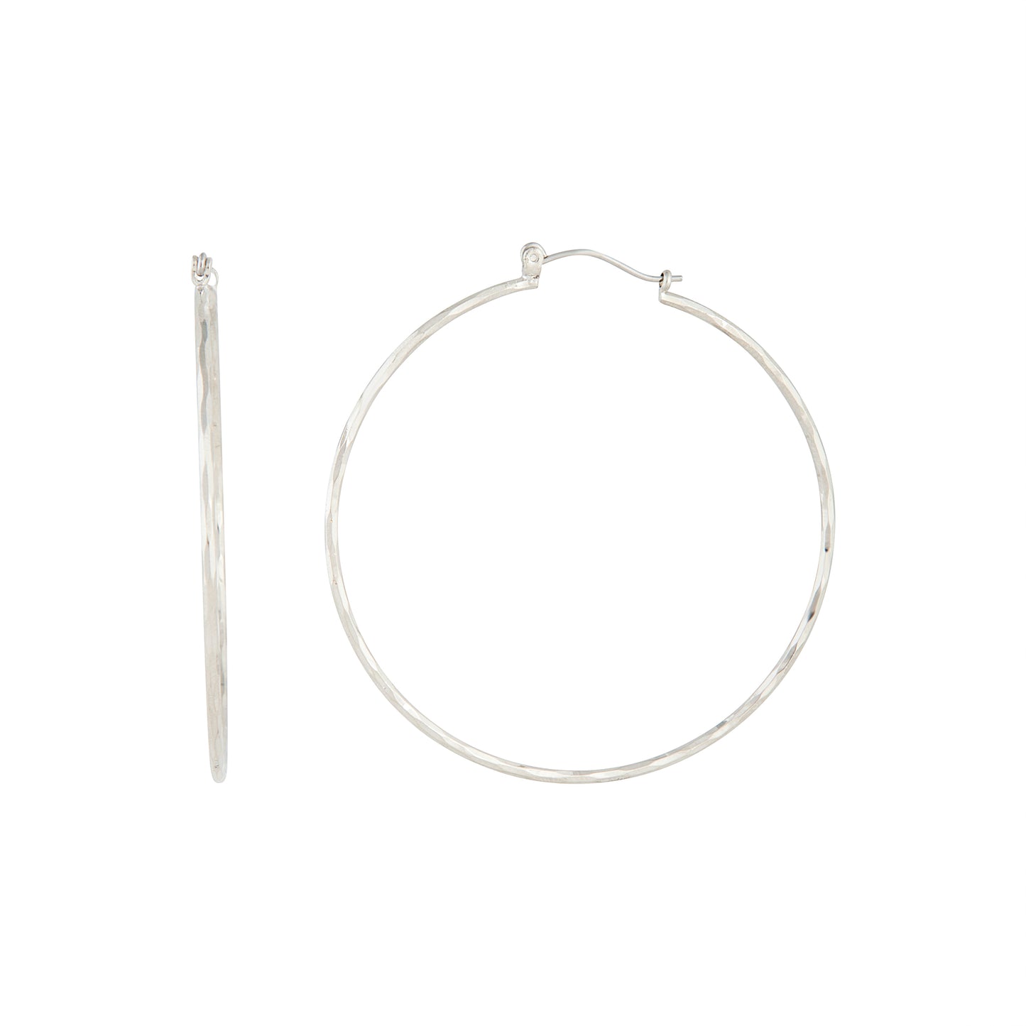 5CM DIA CUT HOOP IN SILVER EARRING