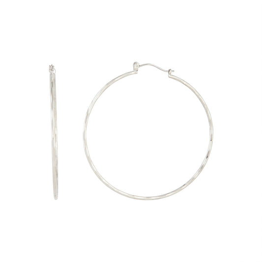 5CM DIA CUT HOOP IN SILVER EARRING