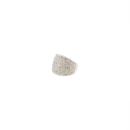 SILVER PAVE DIAMANTE DOME RING