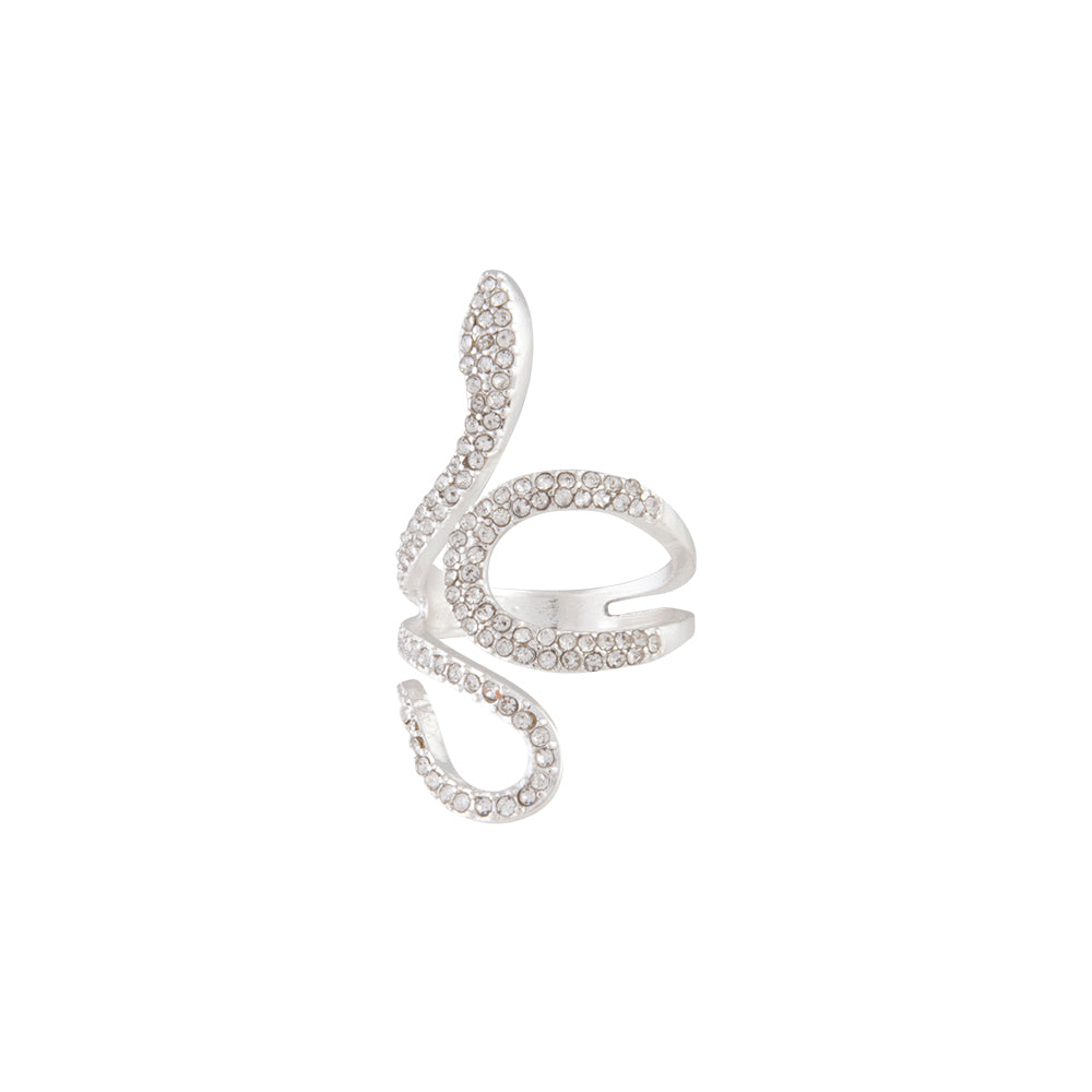 DIAMANTE SWIRL SNAKE RING