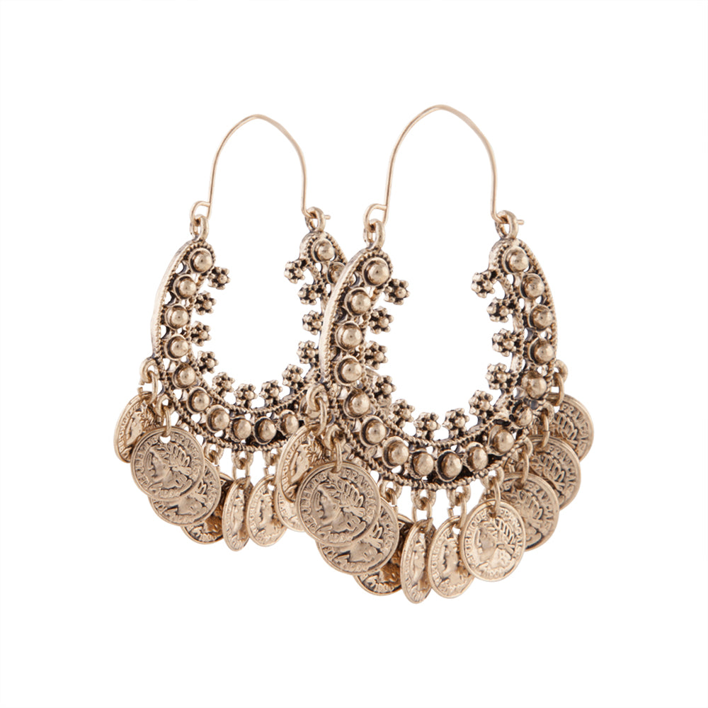 TRWR AG ETHNIC COIN HOOP ER