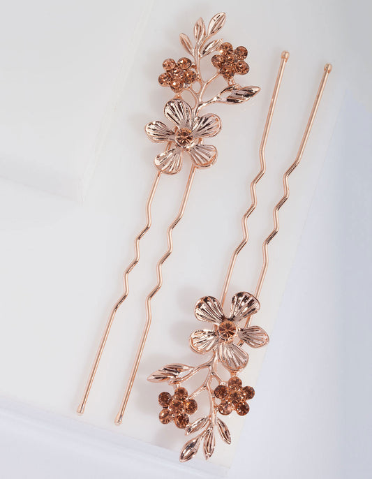 BDBL RG FLWR DIA HAIR PINS