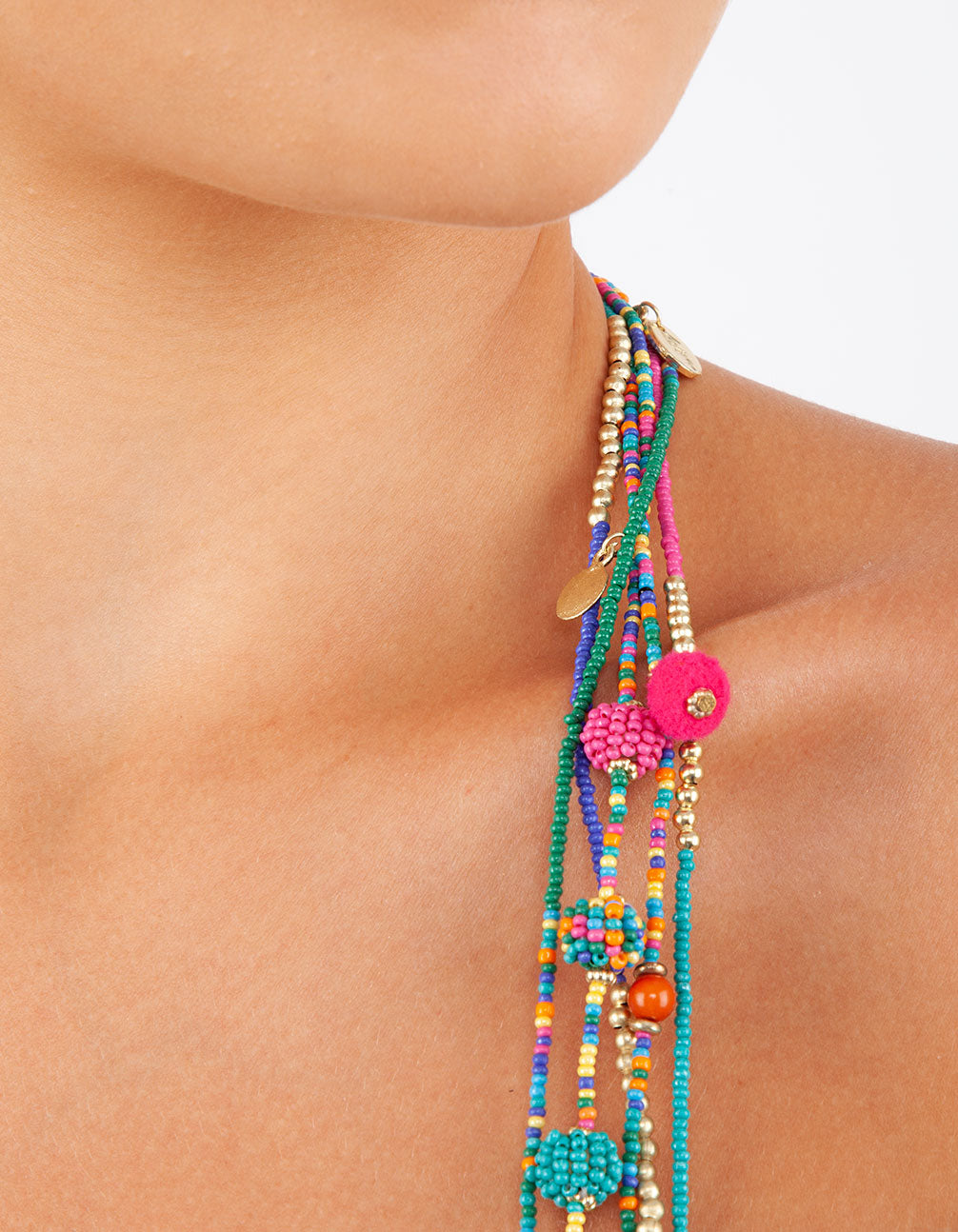 FGOLD SEED BEAD LAYRD LONG NL