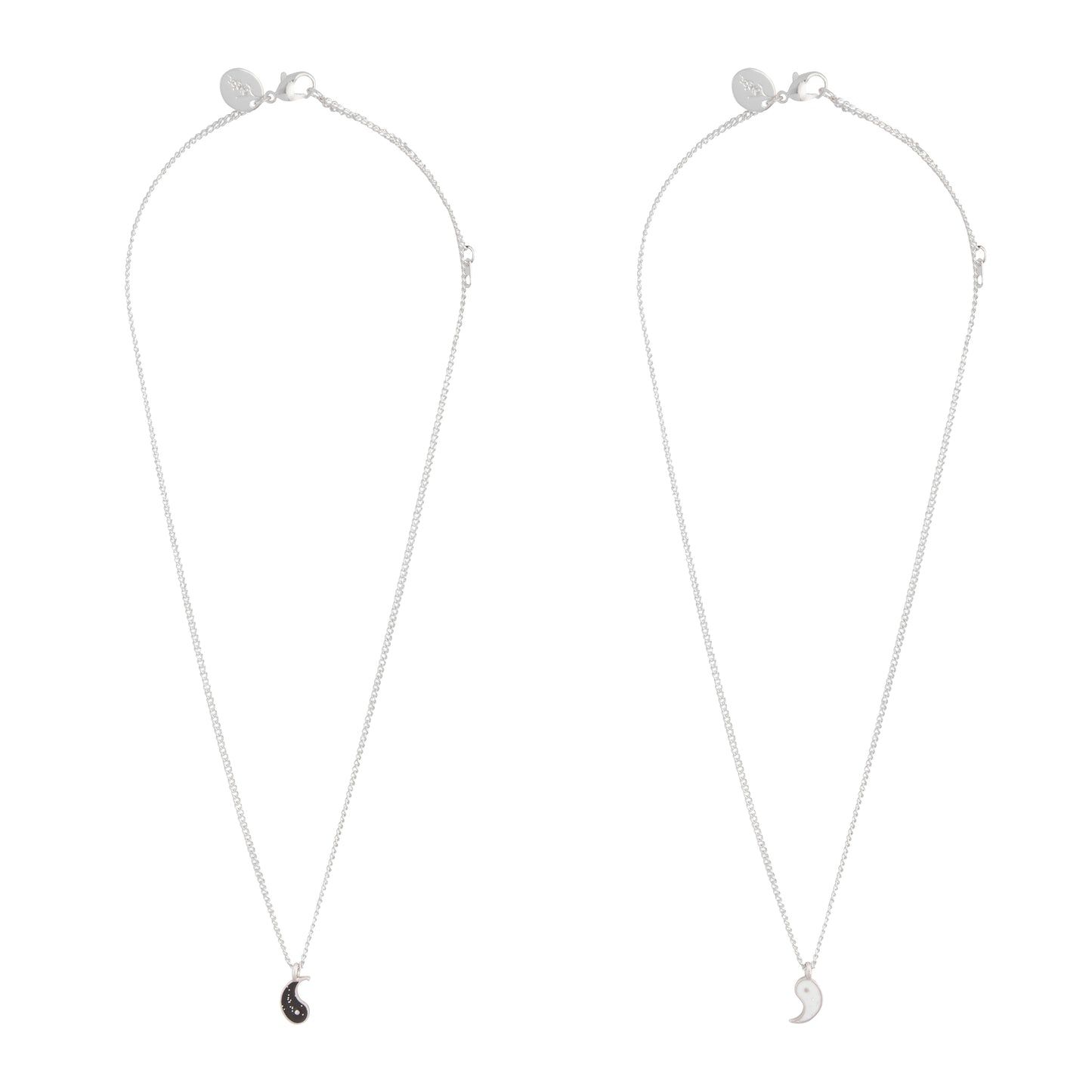 YIN TO MY YANG TEAR AND SHARE NECKLACE SET IN SILVER