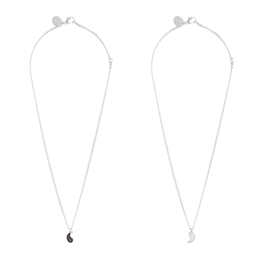 YIN TO MY YANG TEAR AND SHARE NECKLACE SET IN SILVER