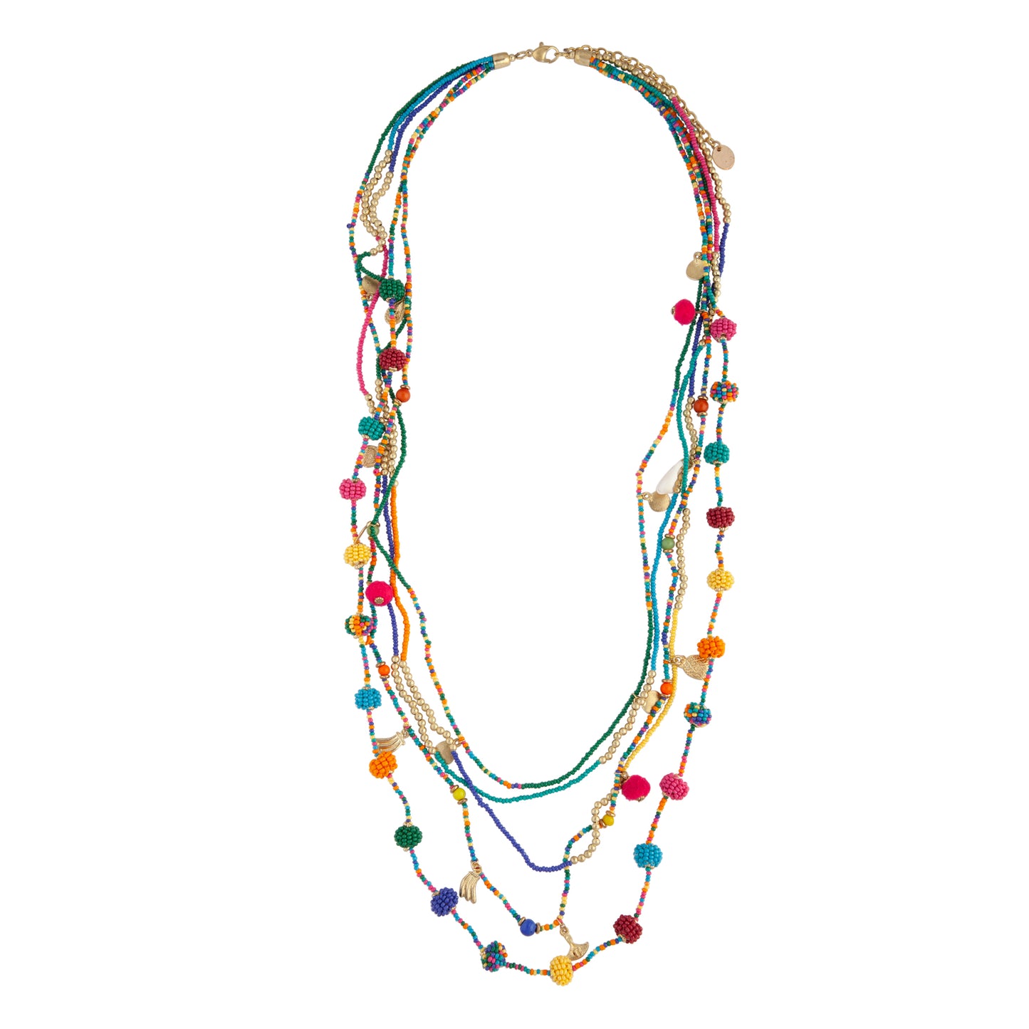 FGOLD SEED BEAD LAYRD LONG NL