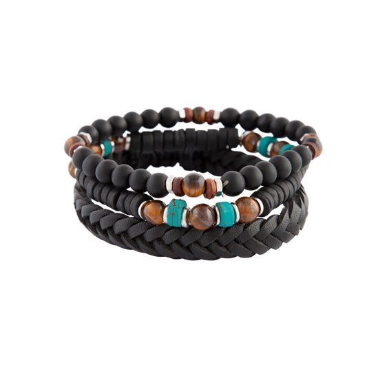 MENS MIX TURQ BEAD 3PK BL