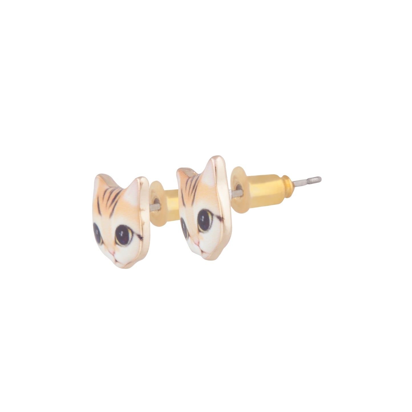 SMALL GOLD KITTEN STUD EARRING