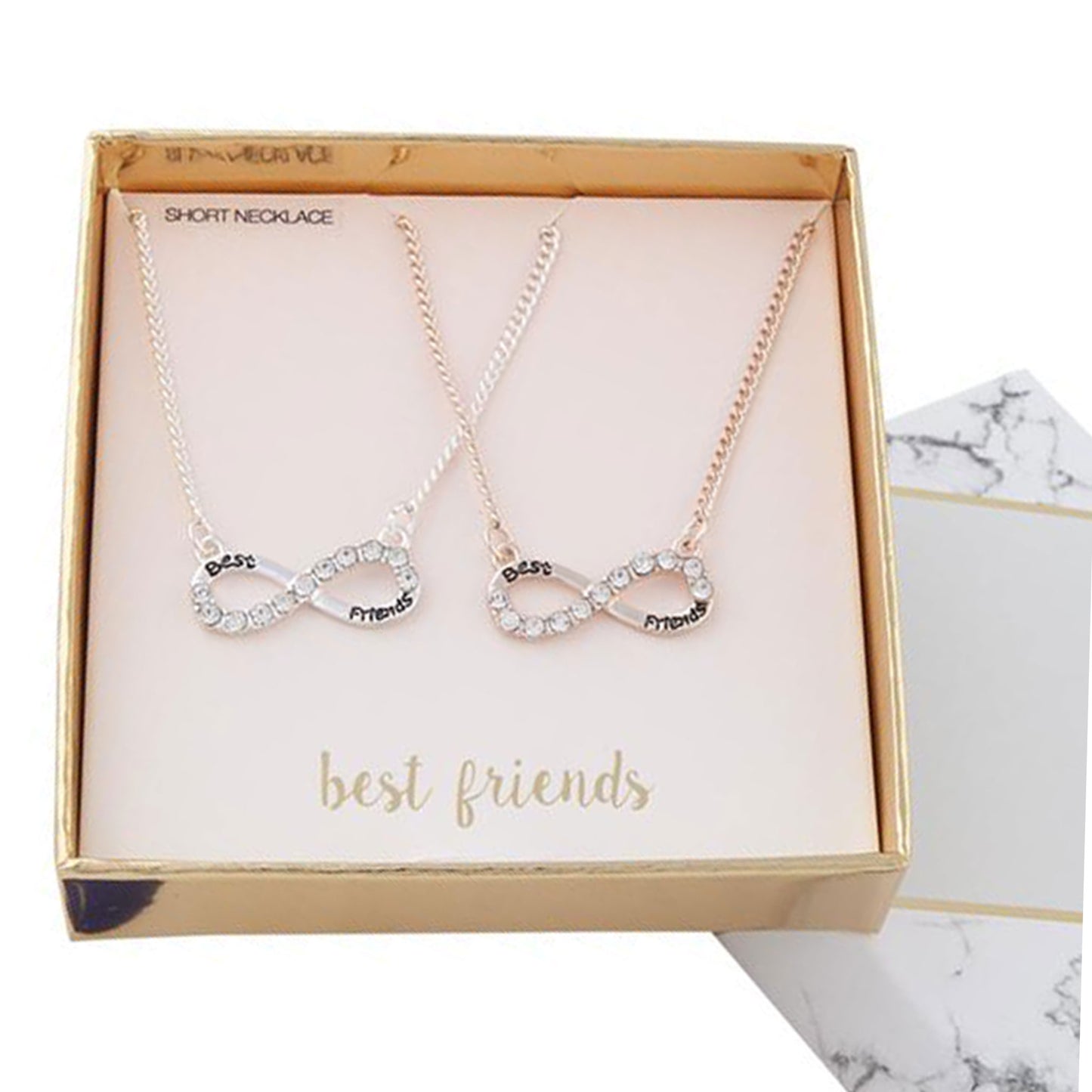 MIXED METAL INFINITY CHARM FRIENDSHIP NECKLACE SET