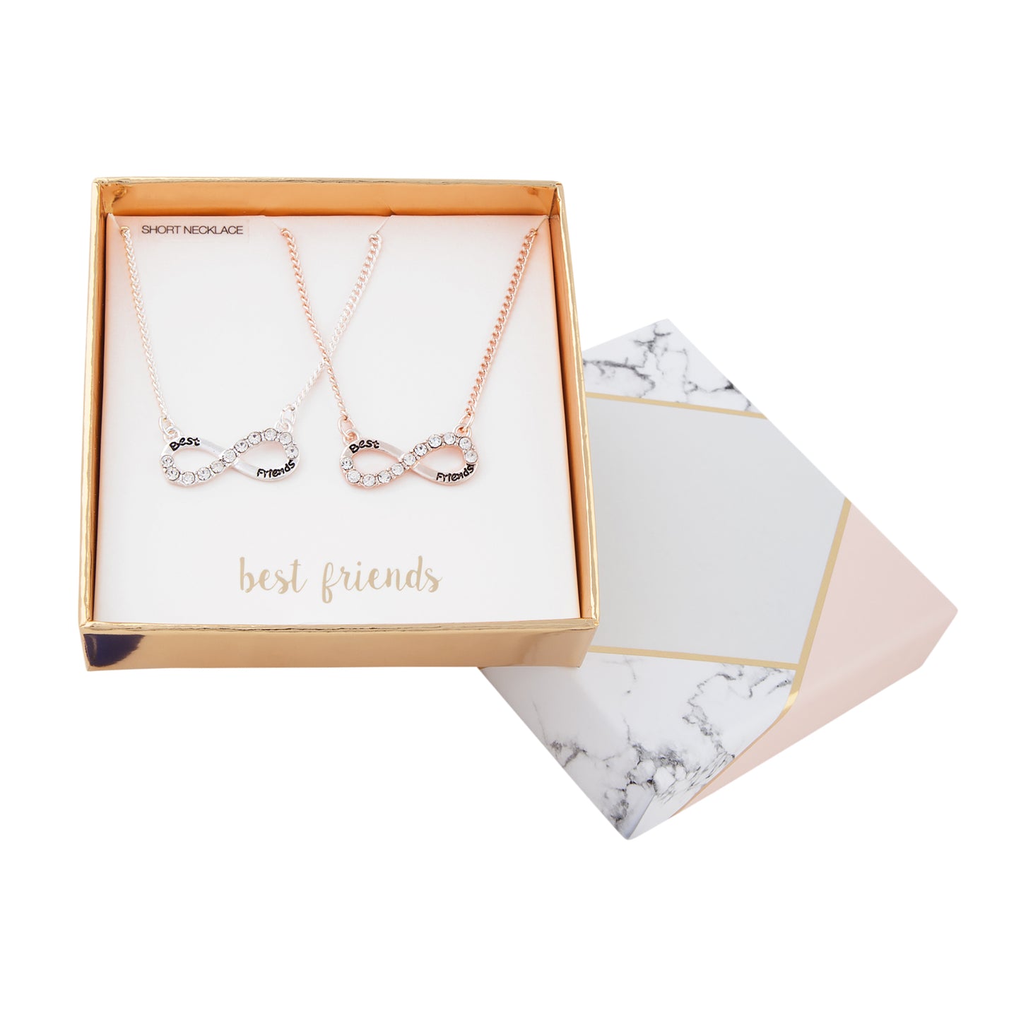 MIXED METAL INFINITY CHARM FRIENDSHIP NECKLACE SET
