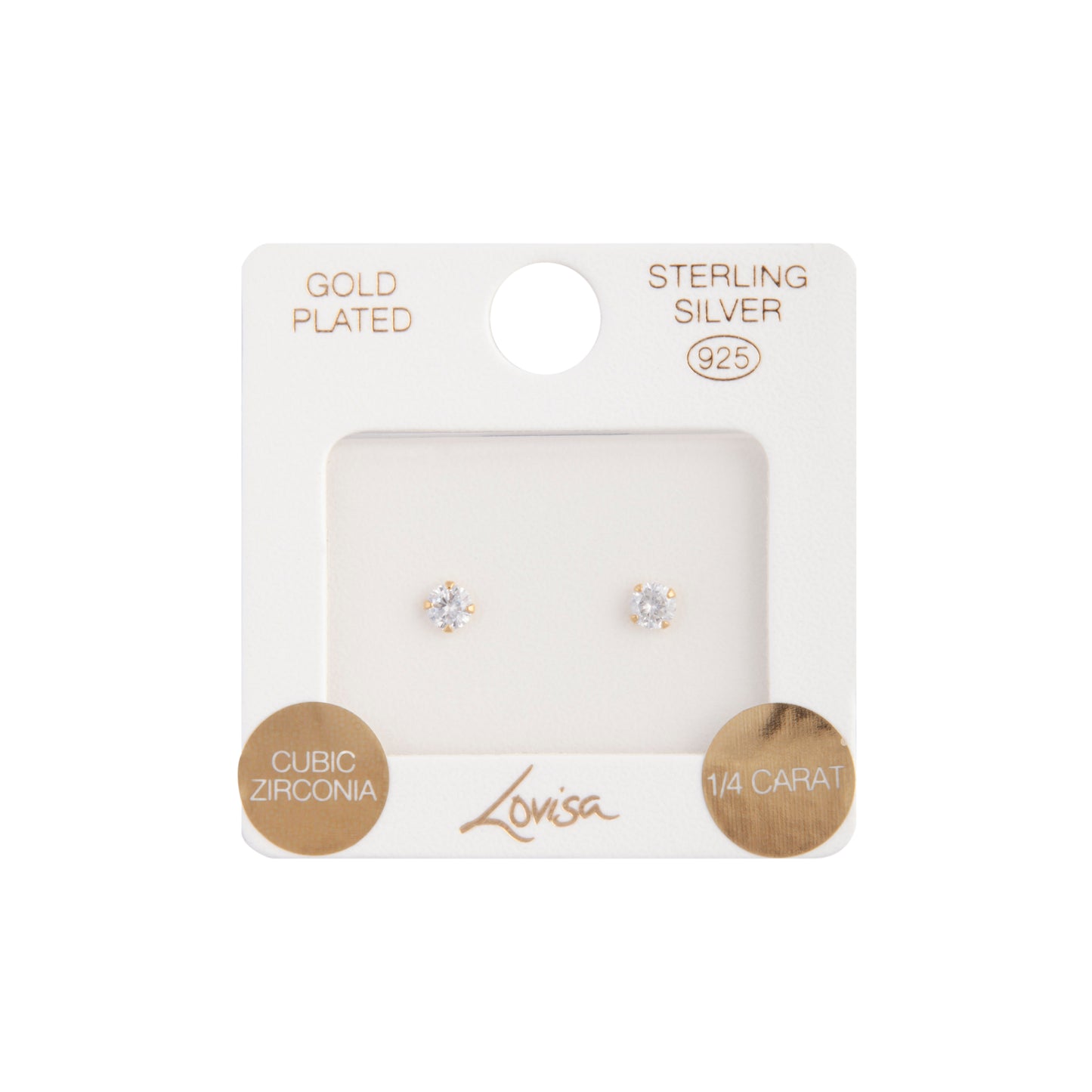 PLATED STS SG 1/4CARAT STUD ER